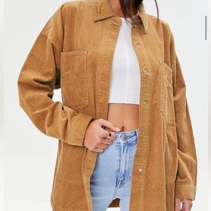 New women’s fall Corduroy Dolphin-Hem Shirt